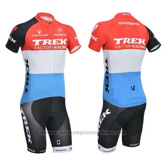 2014 Abbigliamento Ciclismo Trek Factory Racing Arancione e Bianco Manica Corta e Salopette